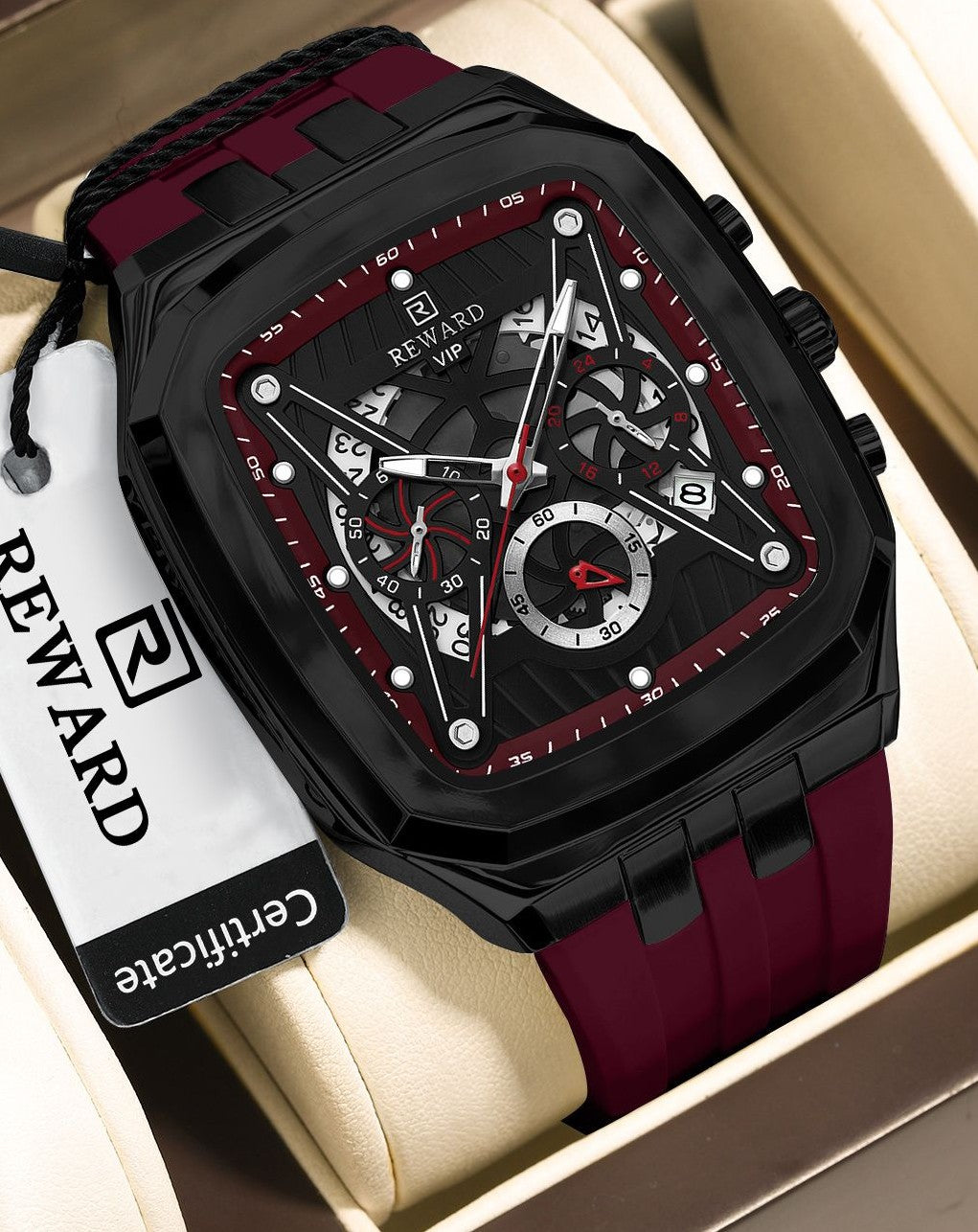 Premium-men's-chronograph-watch-comes-with box.